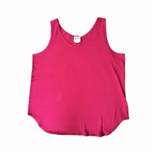 Vintage Cheetah Mervyns Tank Top XL Pink Workout Cotton Aerobics Made in USA 90s